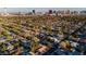 Panoramic aerial view showcasing the Las Vegas skyline and serene residential community at 3200 Bryant Ave, Las Vegas, NV 89102