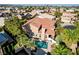 Beautiful aerial shot of a home with a private pool and meticulously landscaped yard at 4651 Munich Ct, Las Vegas, NV 89147