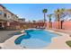 Backyard pool with a hot tub and lounge chairs for a relaxing outdoor experience at 5594 Trilling Bird Dr, Las Vegas, NV 89135