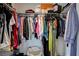 Walk-in closet with shelving and hanging space, providing ample storage for clothes and accessories at 8636 Caribbean Ct, Las Vegas, NV 89117