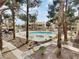 Enjoy the community pool and spa area, surrounded by mature landscaping and shaded seating at 913 Boulder Springs Dr # 202, Las Vegas, NV 89128