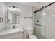 Contemporary bathroom featuring black hardware, modern shower, and sleek fixtures at 974 Balzar Ave, Las Vegas, NV 89106