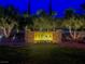 Siena community entrance sign, illuminated at night, surrounded by lush landscaping at 10581 Santo Marco Ct, Las Vegas, NV 89135