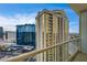 Stunning Las Vegas hotel view from a balcony, showcasing the towering structures and sunny skies at 135 E Harmon Ave # 3215, Las Vegas, NV 89109