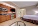 Well-equipped kitchenette area, including stainless steel mini fridge and microwave at 135 E Harmon Ave # 3215, Las Vegas, NV 89109