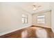 Bright bedroom with hardwood floors, ceiling fan, and great natural light at 1779 Sebring Hills Dr, Henderson, NV 89052