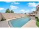 Backyard featuring a private pool with ample seating and mature landscaping at 206 Red Cloud Ter, Henderson, NV 89015