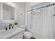Bathroom featuring a shower-tub combination with modern fixtures and finishes at 2585 Shellsburg Ave, Henderson, NV 89052
