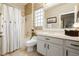 Well-lit bathroom with a shower/tub combo and a single sink vanity at 2859 Hayden Creek Ter, Henderson, NV 89052