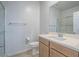 Bathroom featuring a modern sink, a toilet and a glass door shower at 3783 Canis Minor Ln # 6104, Henderson, NV 89052