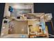 Detailed floor plan offering an overview of the layout, including the kitchen, living area, and staircase at 3820 Ice Storm Ct, Las Vegas, NV 89129
