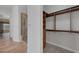 Bathroom featuring a walk-in shower, closet, and doorway to another room at 8209 Chapelle Ct, Las Vegas, NV 89131