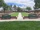 Bocce ball court with bench seating and manicured green lawn at 8209 Chapelle Ct, Las Vegas, NV 89131