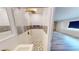 Modern bathroom showcasing a new shower with decorative tile accents at 1801 Griffith Ave, Las Vegas, NV 89104