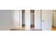 Double closets feature sliding paneled doors and built-in shelving for optimal storage at 1801 Griffith Ave, Las Vegas, NV 89104