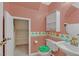 A bathroom with a sink, toilet, and storage at 681 Peach Coral St, Las Vegas, NV 89183