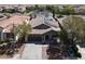 A high angle shot shows a house equipped with solar panels at 7806 Sundial Peak St, Las Vegas, NV 89166