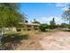 Backyard featuring mature shade trees and lawn at 1643 E St, Las Vegas, NV 89106