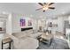 Open-concept living area with modern furnishings that seamlessly connects to the updated kitchen at 4333 Glossier Ave, North Las Vegas, NV 89084
