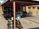 Covered patio with ample space for outdoor appliances at 5157 New Bedford Dr, Las Vegas, NV 89122