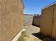An enclosed backyard space with a shed offers privacy and additional storage in a low-maintenance environment at 5157 New Bedford Dr, Las Vegas, NV 89122