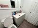 Bathroom featuring toilet and modern vanity with countertop at 5157 New Bedford Dr, Las Vegas, NV 89122
