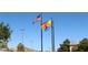 Community flags, including the American flag, wave proudly in a picturesque setting at 9904 Arbuckle Dr, Las Vegas, NV 89134