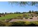 Well-manicured golf course surrounded by lush landscaping and mature trees at 9904 Arbuckle Dr, Las Vegas, NV 89134