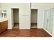 Primary bathroom showcasing double closets, shower, and modern vanity at 108 Spur Ranch Ave, North Las Vegas, NV 89032
