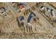 Overhead view of home, outbuildings, and desert property with large, fenced backyard at 170 Story Ave, Pahrump, NV 89060
