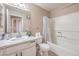 Inviting bathroom features a shower-tub combination and classic fixtures, providing a functional and serene space at 2620 Sierra Seco Ave # 101, Las Vegas, NV 89106