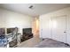 Neat bedroom designed with gray gamer chair and PC, perfect for teens or gamers at 2657 Fawn Beige Ct, North Las Vegas, NV 89086