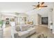 Open-concept living space with a modern kitchen, dining area, and comfortable seating at 3249 Palmdesert Way, Las Vegas, NV 89120