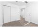 Bedroom with double closets, carpet and easy access to the ensuite bathroom at 823 Crabapple Dr, Henderson, NV 89002