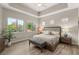 Inviting main bedroom with tray ceiling, natural light, and neutral color palette at 10482 Calico Terrace Ave, Las Vegas, NV 89135