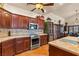 Kitchen features stainless steel appliances, stylish cabinetry, and great natural light at 1253 Country Club Dr, Laughlin, NV 89029