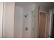 Modern walk-in shower with glass door and bright fixtures in a well lit space at 150 N Las Vegas Blvd # 1217, Las Vegas, NV 89101