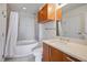 Bathroom featuring a bathtub, vanity and toilet at 200 W Sahara Ave # 3312, Las Vegas, NV 89102