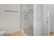 This shower showcases marble-look tile, a glass door, and mosaic floor tiles at 2721 Faiss Dr, Las Vegas, NV 89134