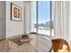 Contemporary dining area with city views through floor to ceiling windows and modern decor at 2857 Paradise Rd # 2203, Las Vegas, NV 89109
