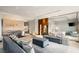 Spacious living room showcases open layout, modern design, with a glimpse of the bedroom at 4381 W Flamingo Rd # 57306, Las Vegas, NV 89103