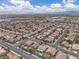 Wide aerial shot of the community showcasing well-maintained streets, houses, and blue swimming pools at 4624 Ventana Rey St, North Las Vegas, NV 89081