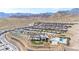 New home community featuring a pool, modern design, and stunning mountain views at 916 Belleforte Ln, Las Vegas, NV 89138