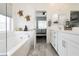 Bright bathroom featuring a tub, modern fixtures, and decorative accents, providing a relaxing space at 965 Nevada State Dr # 35101, Henderson, NV 89002