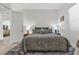 Comfortable bedroom featuring neutral paint, complementing lamps, and wood flooring for a cozy ambiance at 12476 Heritage Bend Dr, Las Vegas, NV 89138
