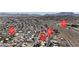 High aerial view pinpointing home location near Burkholder Park, major streets, and other local destinations at 326 W Basic Rd, Henderson, NV 89015