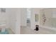 Bathroom featuring a walk-in shower and toilet with tile floors at 789 Goodman Cove St, Henderson, NV 89011