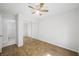 This bedroom has hardwood floors and a sliding door closet at 315 Barletta Ave, Las Vegas, NV 89123