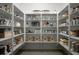 Walk-in pantry with well organized shelving and various containers at 8863 Italian Trotter Ct, Las Vegas, NV 89113