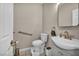 Cozy half bathroom with modern fixtures and finishes at 90 Ancient Hills Ln, Henderson, NV 89074